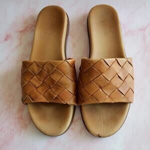 Madewell Women's Louisa  Slide in Woven Leather sandals size 11
